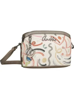 Sac à bandoulière multicolore à motifs avec une poche extérieure zippée