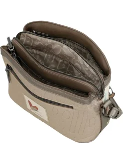Sac à bandoulière multicolore à motifs avec une poche extérieure zippée