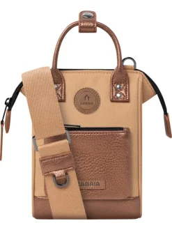 Sac à bandoulière Nano Launceston sable uni avec 2 anses et 1 zip