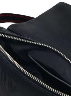 Sac bandoulière noir avec des motifs floraux avec une anse
