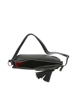 Sac à bandoulière noir forme banane orné du patch de la marque