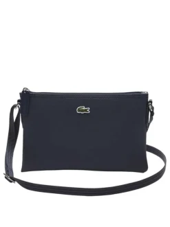 Sac à bandoulière rectangulaire marine avec crocodile vert brodé à l'avant