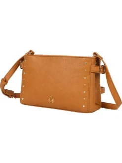 Sac à bandoulière réglable camel avec fermetures à glissières