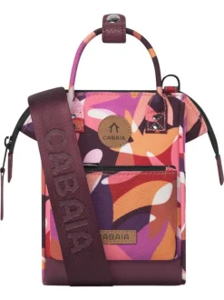 Sac à bandoulière rose imprimé de fleurs avec une fermeture zippée