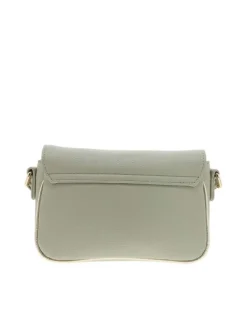 Sac à bandoulière vert et doré uni en simili cuir avec logo embossé