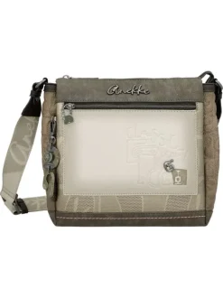 Sac beige avec des imprimés et avec une bandoulière réglable