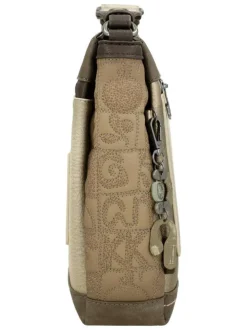Sac beige avec des imprimés et avec une bandoulière réglable