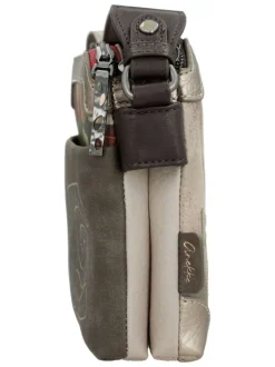 Sac beige à imprimé avec une bandoulière réglable et 2 compartiments