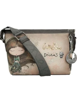 Sac beige orné de motifs exclusifs et pourvu d'une bandoulière réglable