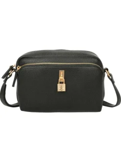 Sac besace noir uni avec anse et bandoulière amovibles