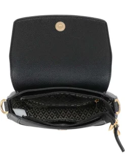Sac besace noir uni avec anse et bandoulière amovibles