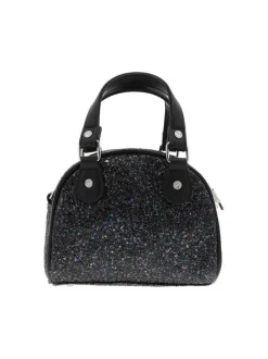 Sac Bowling noir uni avec des anses et une bandoulière réglable amovible