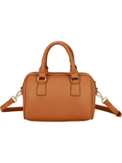 Sac bowling porté main camel uni pourvu d'une bandoulière plate réglable