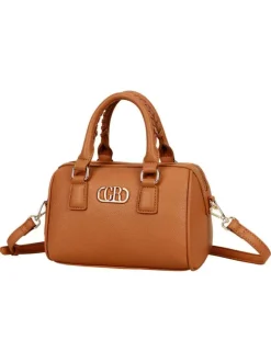 Sac bowling porté main camel uni pourvu d'une bandoulière plate réglable