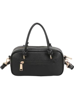 Sac bowling porté main noir uni pourvu de deux anses arrondies