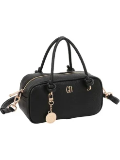 Sac bowling porté main noir uni pourvu de deux anses arrondies