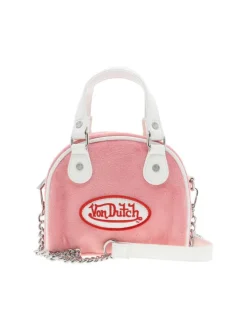 Sac Bowling rose uni avec des anses et une bandoulière réglable amovible