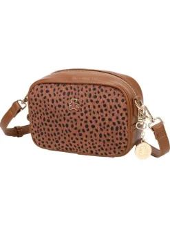 Sac camel fantaisie à motif léopard avec fermeture à glissière