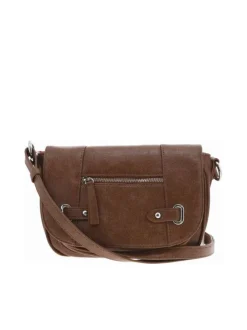 Sac camel uni à bandoulière ajustable avec zip et rabat à pression