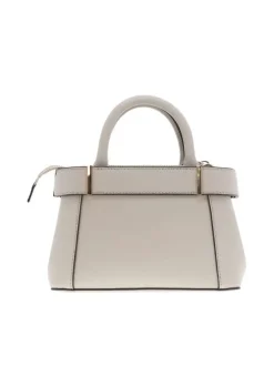 Sac écru uni avec anse fournie une poche et une poignée pour port main