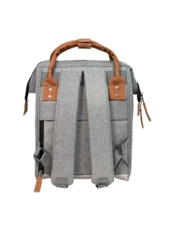 Sac à dos gris clair uni zippé avec pochettes interchangeables