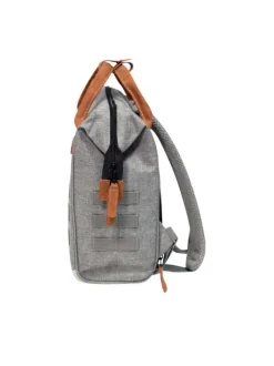 Sac à dos gris clair uni zippé avec pochettes interchangeables