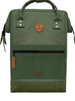 Sac à dos kaki Seoul avec logo de la marque et poches interchangeables