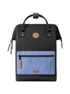 Sac à dos noir uni avec fermeture zippée et poches interchangeables