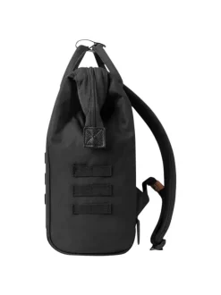 Sac à dos noir uni avec fermeture zippée et poches interchangeables
