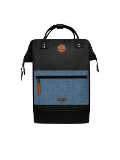 Sac à dos noir uni zippé avec pochettes interchangeables