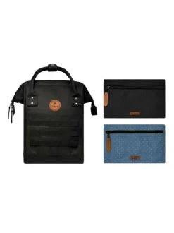Sac à dos noir uni zippé avec pochettes interchangeables