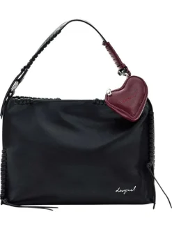 Sac en coton noir uni pourvu d'une anse et une bandoulière