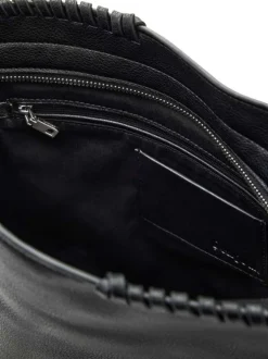 Sac en coton noir uni pourvu d'une anse et une bandoulière