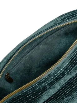 Sac en coton pétrole avec bandoulière amovible et incrustation de fils lurex
