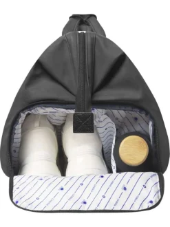Sac gris uni pourvu de multiples rangements avec pochette incluse