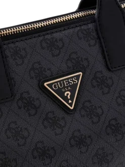 Sac à main anthracite pourvu d'une bandoulière plate amovible et réglable