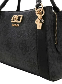 Sac à main anthracite pourvu d'une bandoulière plate amovible et réglable