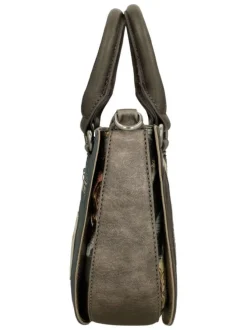 Sac à main marron à bandoulière amovible orné d'un motif effet aquarelle