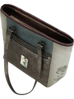 Sac à main multicolore à anses plates orné d'un motif effet aquarelle