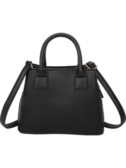 Sac à main noir effet grainé avec bandoulière amovible et détails dorés