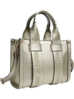 Sac à main or uni avec une fermeture à zip et muni de 2 anses