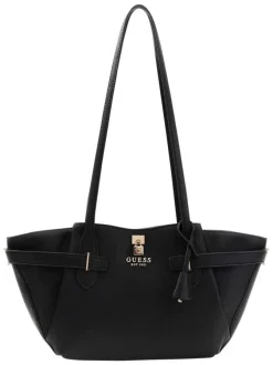 Sac à main porté épaule noir aspect grainé pourvu de fines anses plates