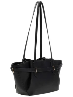 Sac à main porté épaule noir aspect grainé pourvu de fines anses plates