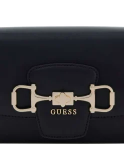 Sac à main à porté épaule noir en maille lisse avec logo de la marque