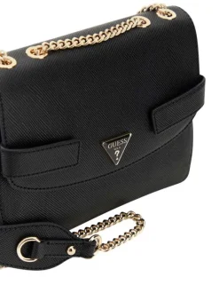 Sac à main porté épaule noir grainé pourvu d'une anse multipositions