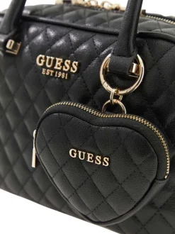 Sac à main porté épaule noir matelassé pourvu d'un porte-monnaie