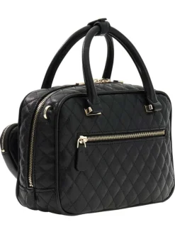 Sac à main porté épaule noir matelassé pourvu d'un porte-monnaie