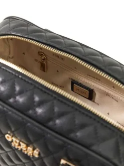 Sac à main porté épaule noir matelassé pourvu d'un porte-monnaie