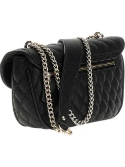 Sac à main porté épaule noir matelassé pourvu d'un porte-monnaie