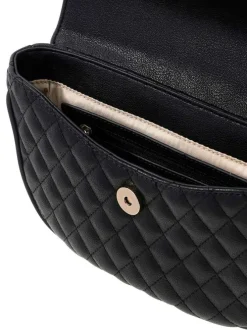 Sac à main porté épaule noir matelassé pourvu d'un porte-monnaie